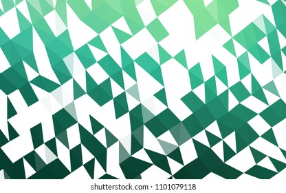 Light Green vector triangle mosaic background. Colorful abstract illustration with gradient. Brand new style for your business design.