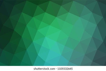 Light Green vector triangle mosaic texture. Geometric illustration in Origami style with gradient.  That new template can be used for your brand book.