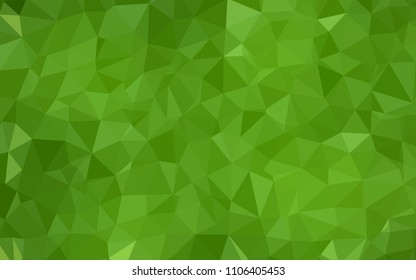 Light Green vector triangle mosaic template. Elegant bright polygonal illustration with gradient. Polygonal design for your web site.