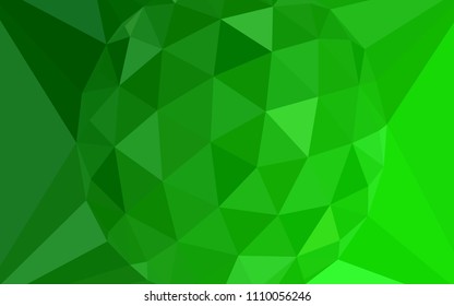 Light Green vector triangle mosaic cover with a diamond. Triangular geometric sample with gradient.  Brand new style for your business design.
