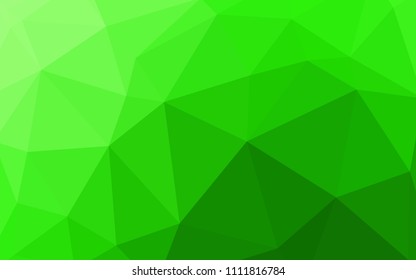 Light Green vector triangle mosaic texture. Elegant bright polygonal illustration with gradient. Pattern for a brand book's backdrop.