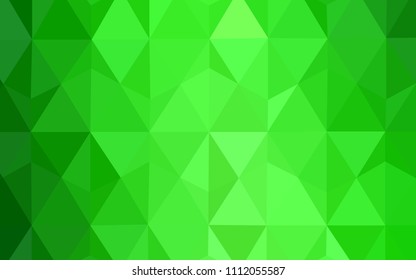 Light Green vector triangle mosaic texture. Shining colorful illustration with triangles. Pattern for a brand book's backdrop.