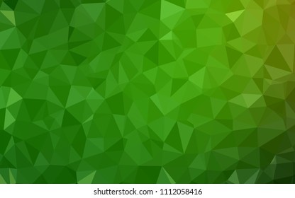Light Green vector triangle mosaic template. Creative geometric illustration in Origami style with gradient. Pattern for a brand book's backdrop.