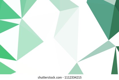 Light Green vector triangle mosaic cover. Shining polygonal illustration, which consist of triangles. Brand new style for your business design.
