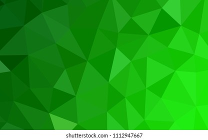 Light Green vector triangle mosaic template. Polygonal abstract illustration with gradient. Pattern for a brand book's backdrop.
