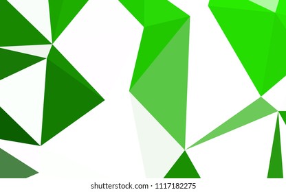 Light Green vector triangle mosaic cover. Creative illustration in halftone style with triangles. A completely new design for your leaflet.