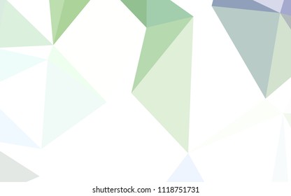 Light Green vector triangle mosaic cover. Elegant bright polygonal illustration with gradient. Template for cell phone's backgrounds.