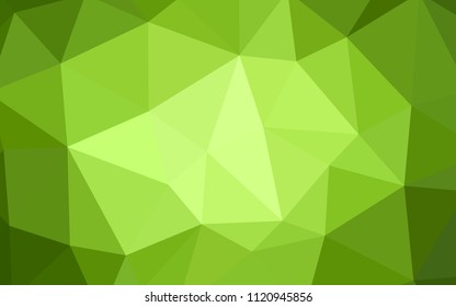 Light Green vector triangle mosaic template. Modern abstract illustration with triangles. A completely new design for your leaflet.