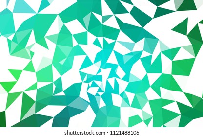 Light Green vector triangle mosaic texture. A sample with polygonal shapes. Completely new template for your banner.