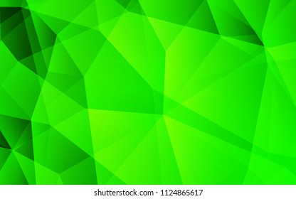 Light Green vector triangle mosaic cover. Polygonal abstract illustration with gradient. Brand new style for your business design.