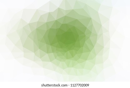 Light Green vector triangle mosaic cover. Creative illustration in halftone style with triangles. Brand new style for your business design.