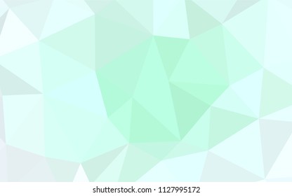 Light Green vector triangle mosaic texture. Elegant bright polygonal illustration with gradient. Completely new template for your banner.
