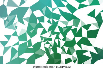 Light Green vector triangle mosaic cover. Geometric illustration in Origami style with gradient.  Brand new design for your business.