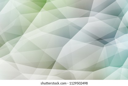 Light Green vector triangle mosaic cover. Creative geometric illustration in Origami style with gradient. A new texture for your web site.