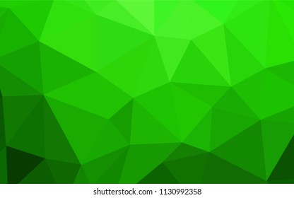 Light Green vector triangle mosaic template. Colorful illustration in polygonal style with gradient. Completely new template for your banner.