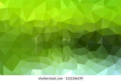 Light Green vector triangle mosaic cover. Triangular geometric sample with gradient.  Brand new style for your business design.
