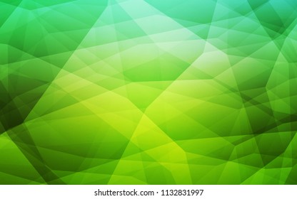 Light Green vector triangle mosaic template. Creative illustration in halftone style with triangles. Pattern for a brand book's backdrop.