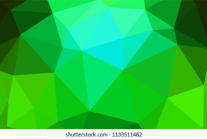 Light Green vector triangle mosaic cover. Elegant bright polygonal illustration with gradient. A new texture for your web site.