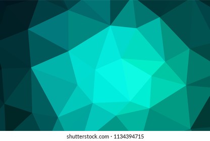 Light Green vector triangle mosaic template. Colorful abstract illustration with triangles. Completely new template for your banner.