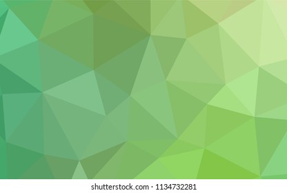 Light Green vector triangle mosaic template. Colorful illustration in polygonal style with gradient. Triangular pattern for your design.