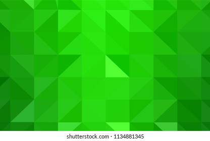 Light Green vector triangle mosaic cover. Colorful abstract illustration with triangles. Textured pattern for your backgrounds.