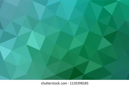 Light Green vector triangle mosaic texture. Colorful abstract illustration with gradient. A completely new template for your business design.
