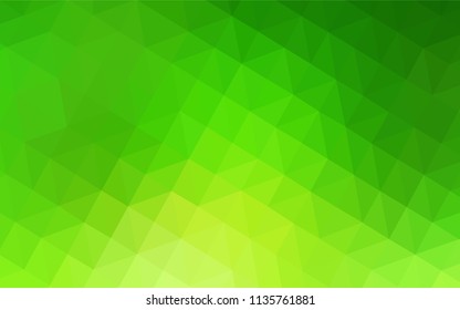 Light Green vector triangle mosaic template. Shining polygonal illustration, which consist of triangles. A new texture for your web site.