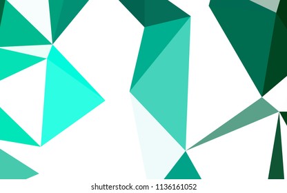 Light Green vector triangle mosaic template. Creative geometric illustration in Origami style with gradient. Best triangular design for your business.