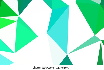 Light Green vector triangle mosaic template. Creative illustration in halftone style with triangles. A completely new design for your leaflet.