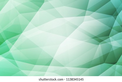 Light Green vector triangle mosaic texture. A sample with polygonal shapes. Triangular pattern for your design.