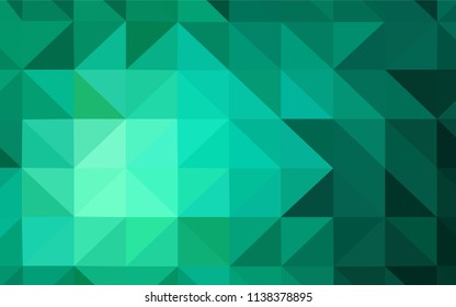 Light Green vector triangle mosaic texture. Geometric illustration in Origami style with gradient.  A new texture for your web site.