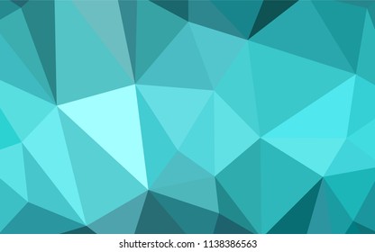 Light Green vector triangle mosaic texture. Shining polygonal illustration, which consist of triangles. Template for cell phone's backgrounds.