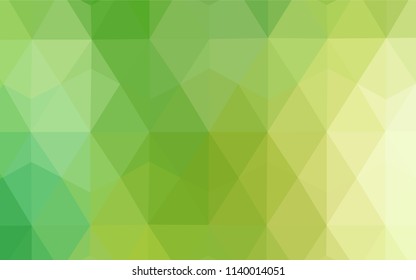 Light Green vector triangle mosaic cover. Glitter abstract illustration with an elegant triangles. Textured pattern for your backgrounds.