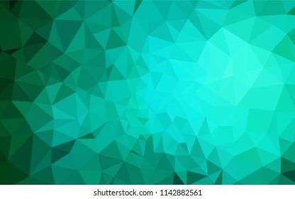 Light Green vector triangle mosaic template. Triangular geometric sample with gradient.  Template for cell phone's backgrounds.