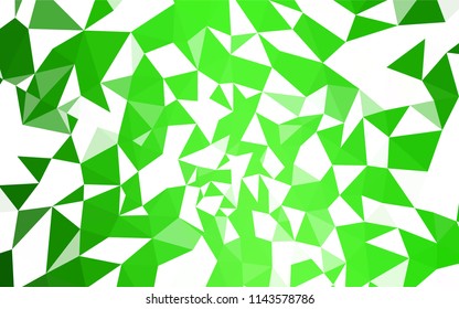 Light Green vector triangle mosaic cover. Creative illustration in halftone style with triangles. Template for cell phone's backgrounds.