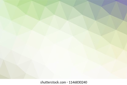 Light Green vector triangle mosaic template. Creative geometric illustration in Origami style with gradient. The template for cell phone's backgrounds.