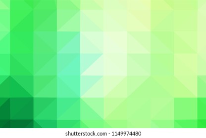 Light Green vector triangle mosaic template. Creative geometric illustration in Origami style with gradient. Triangular pattern for your design.