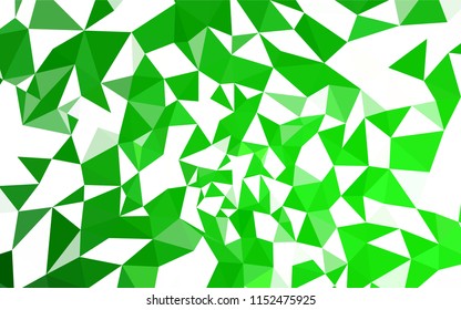 Light Green vector triangle mosaic template. Colorful illustration in abstract style with triangles. Best triangular design for your business.