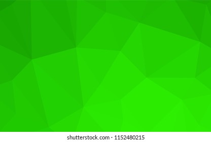 Light Green vector triangle mosaic texture. Shining polygonal illustration, which consist of triangles. Brand new design for your business.