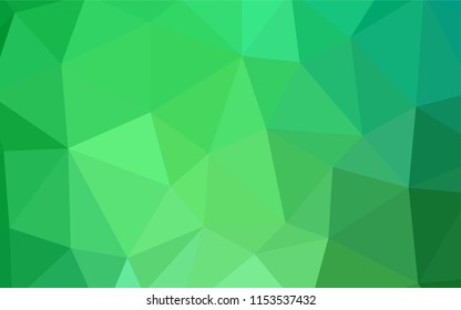 Light Green vector triangle mosaic cover. Polygonal abstract illustration with gradient. Template for cell phone's backgrounds.