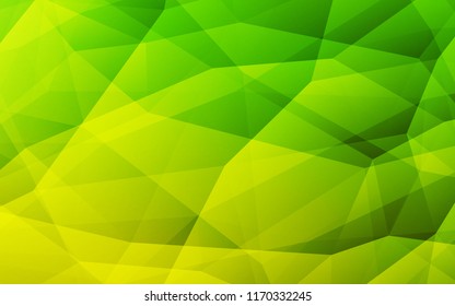 Light Green vector triangle mosaic template. Glitter abstract illustration with an elegant triangles. A new texture for your web site.