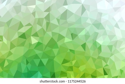 Light Green vector triangle mosaic cover. Elegant bright polygonal illustration with gradient. Pattern for a brand book's backdrop.