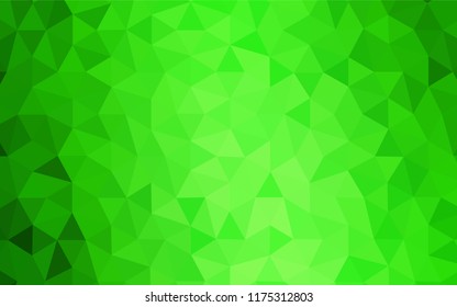 Light Green vector triangle mosaic template. Creative geometric illustration in Origami style with gradient. Pattern for a brand book's backdrop.