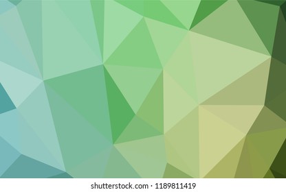 Light Green vector triangle mosaic template. Shining colorful illustration with triangles. Pattern for a brand book's backdrop.