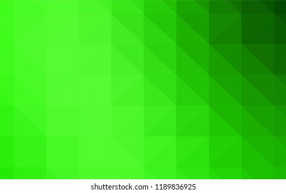 Light Green vector triangle mosaic cover. Creative geometric illustration in Origami style with gradient. Best triangular design for your business.
