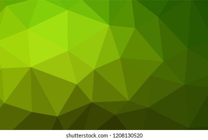 Light Green vector triangle mosaic template. Triangular geometric sample with gradient.  A new texture for your web site.