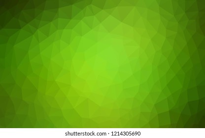 Light Green vector triangle mosaic texture. Geometric illustration in Origami style with gradient.  A completely new design for your leaflet.