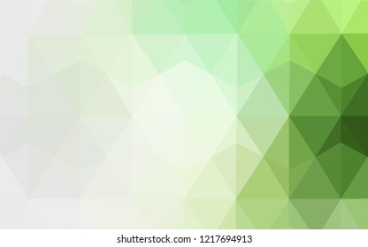 Light Green vector triangle mosaic template. Colorful illustration in polygonal style with gradient. Template for cell phone's backgrounds.