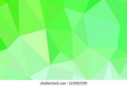 Light Green vector triangle mosaic texture. Geometric illustration in Origami style with gradient.  Polygonal design for your web site.
