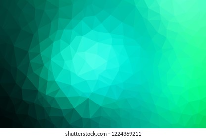 Light Green vector triangle mosaic template. Colorful illustration in abstract style with triangles. A completely new design for your leaflet.
